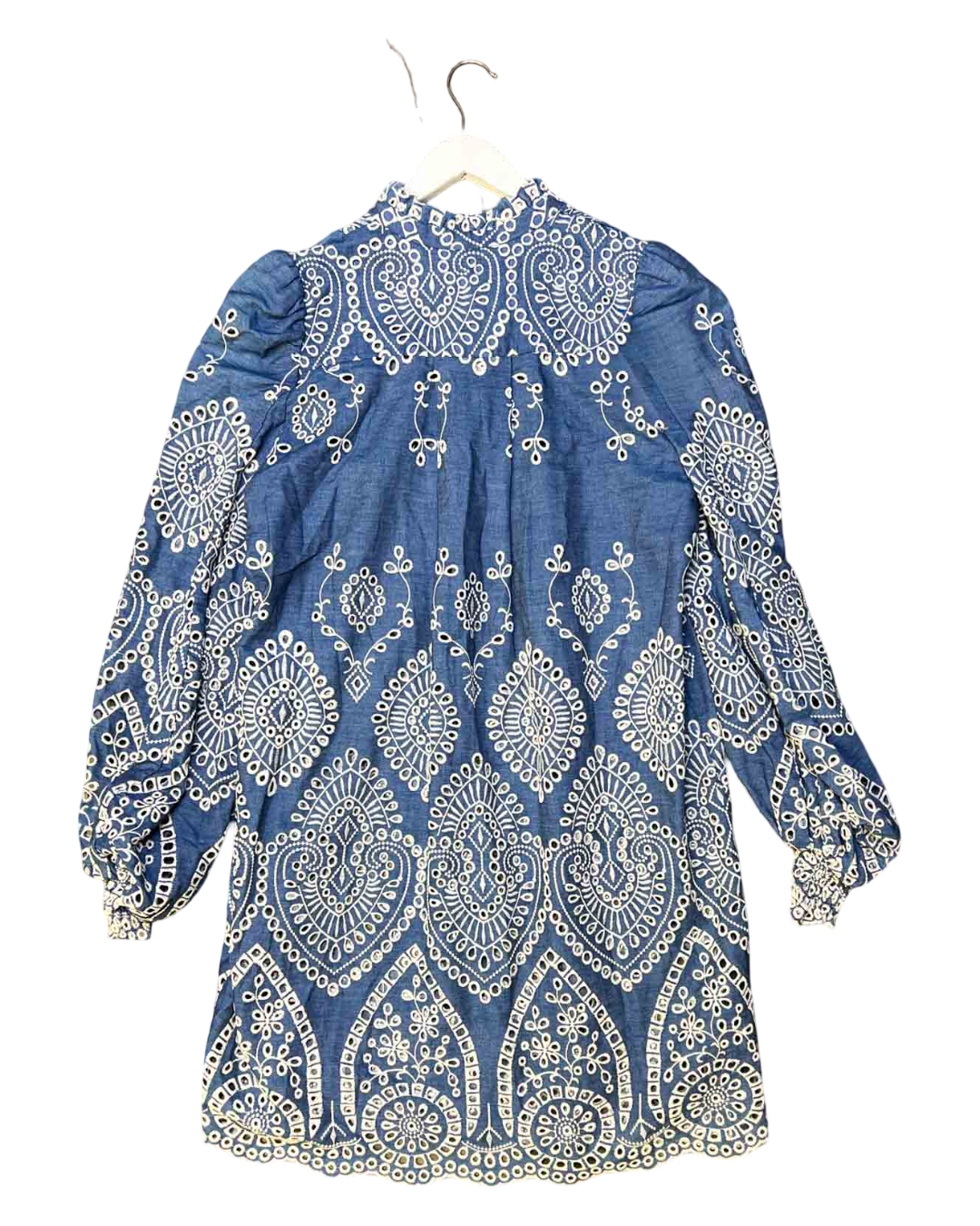 Size 36 (8) | Munthe Tepic Blue Broderie Anglaise Cotton Shift Dress