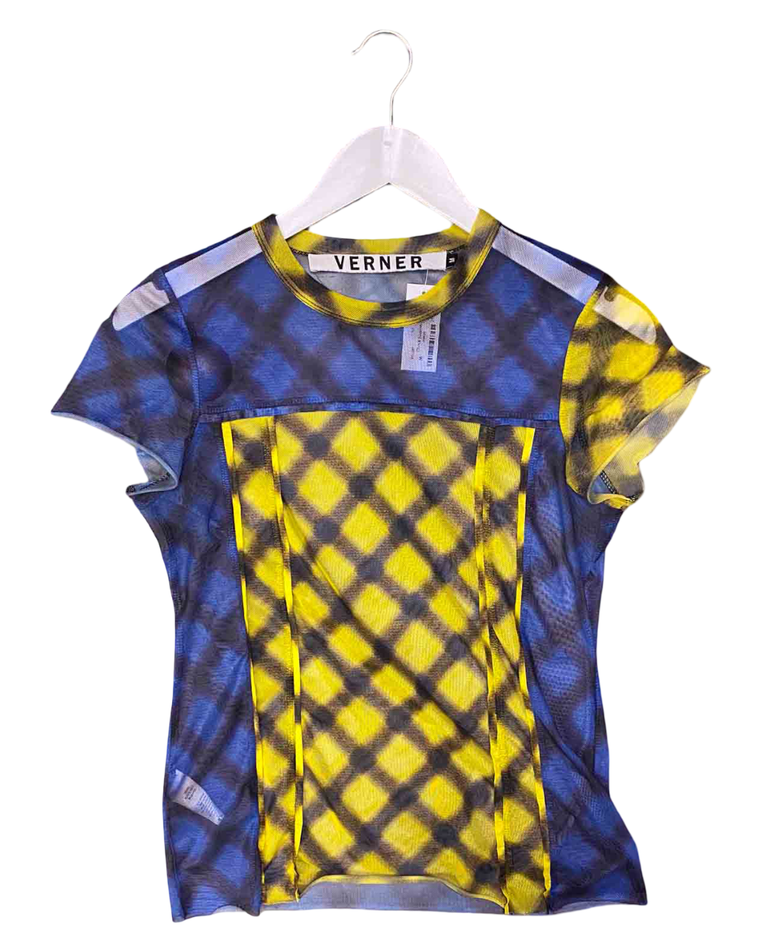 Size M | Verner Blue and Yellow Mesh Top