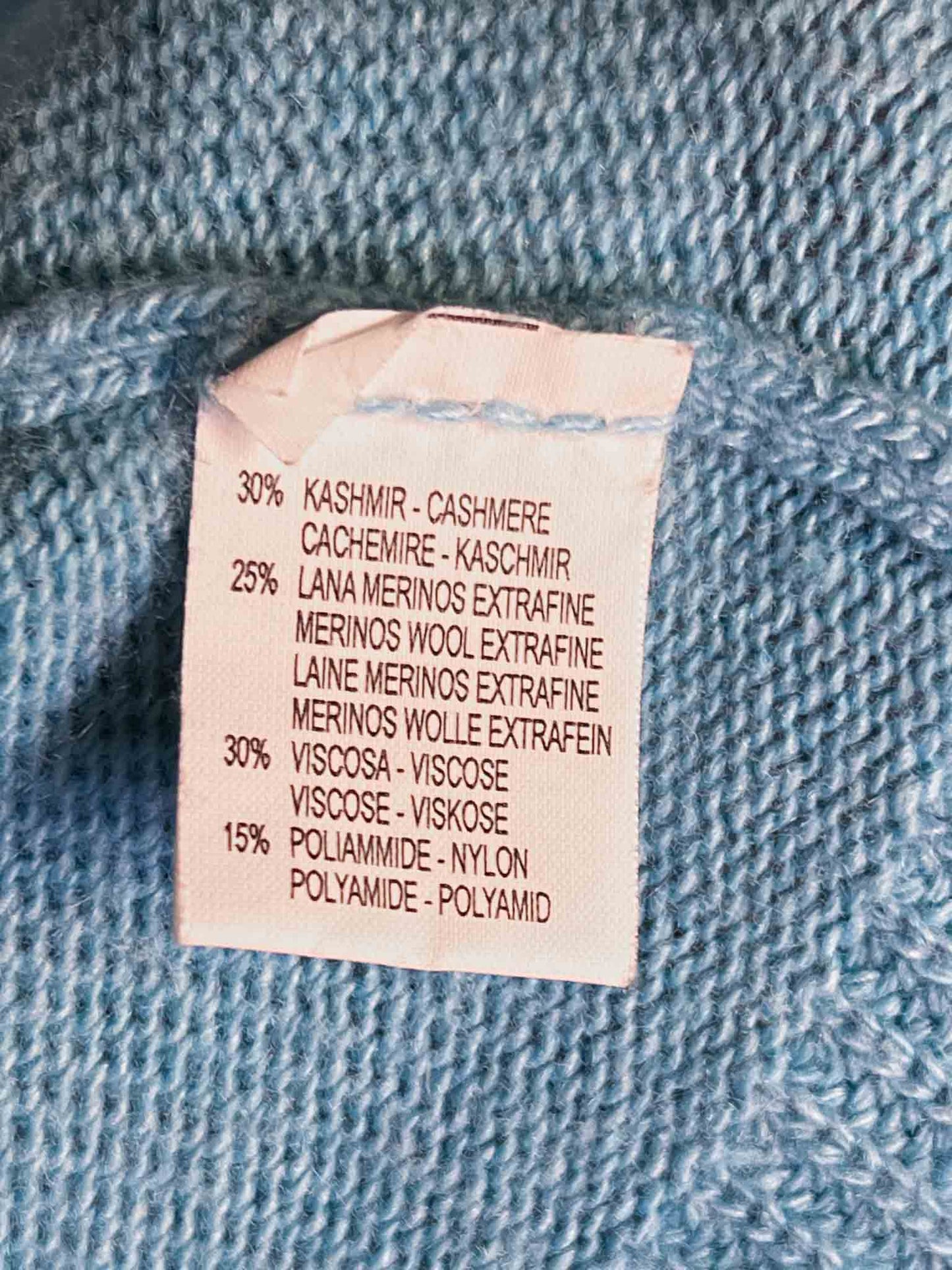 Size 4 (XL) | Musetti Baby Blue Cashmere Blend Cardigan