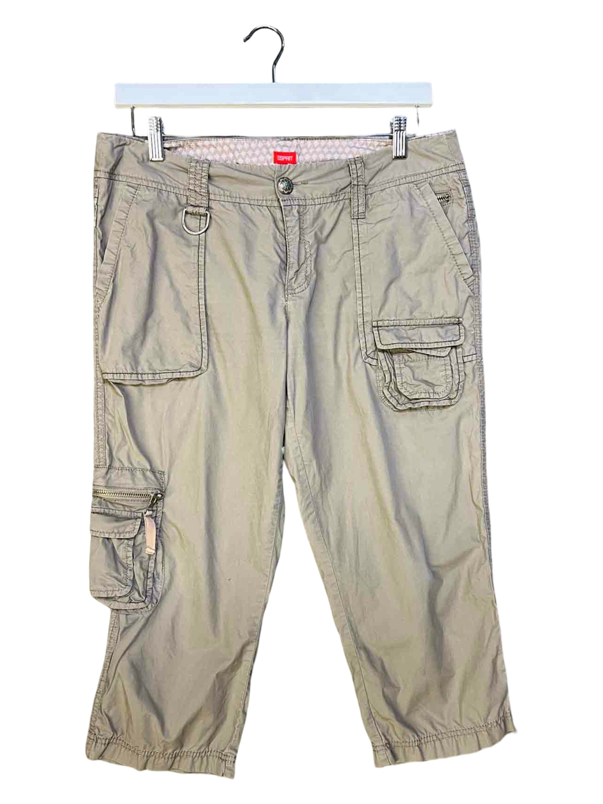 Size L | Esprit Khaki Capri Cargo Shorts