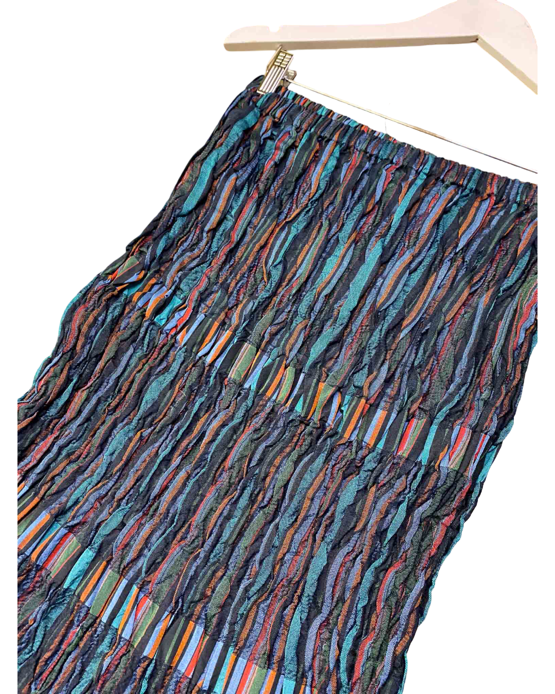 Size S | A-POC Issey Miyake Multi Stripe Wrinkle Pleat Skirt