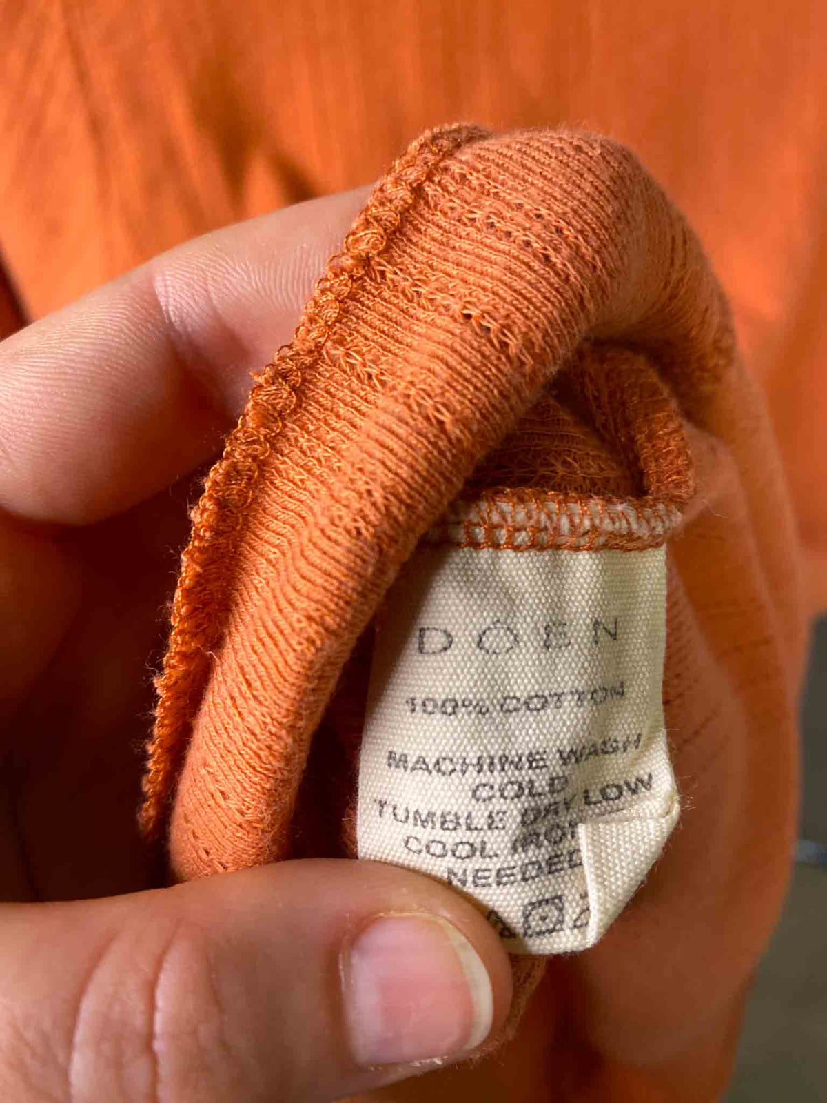 Size S |  Dôen Orange Pointelle Knit Top
