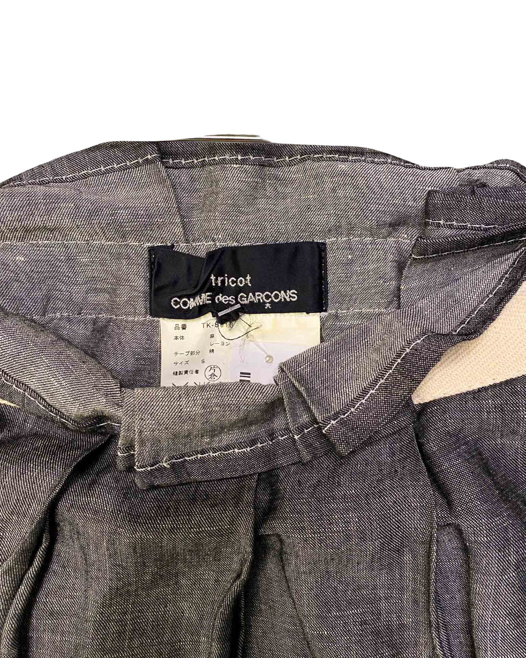 Size S | Comme des Garçons Tricot Grey Linen Pleated Skirt
