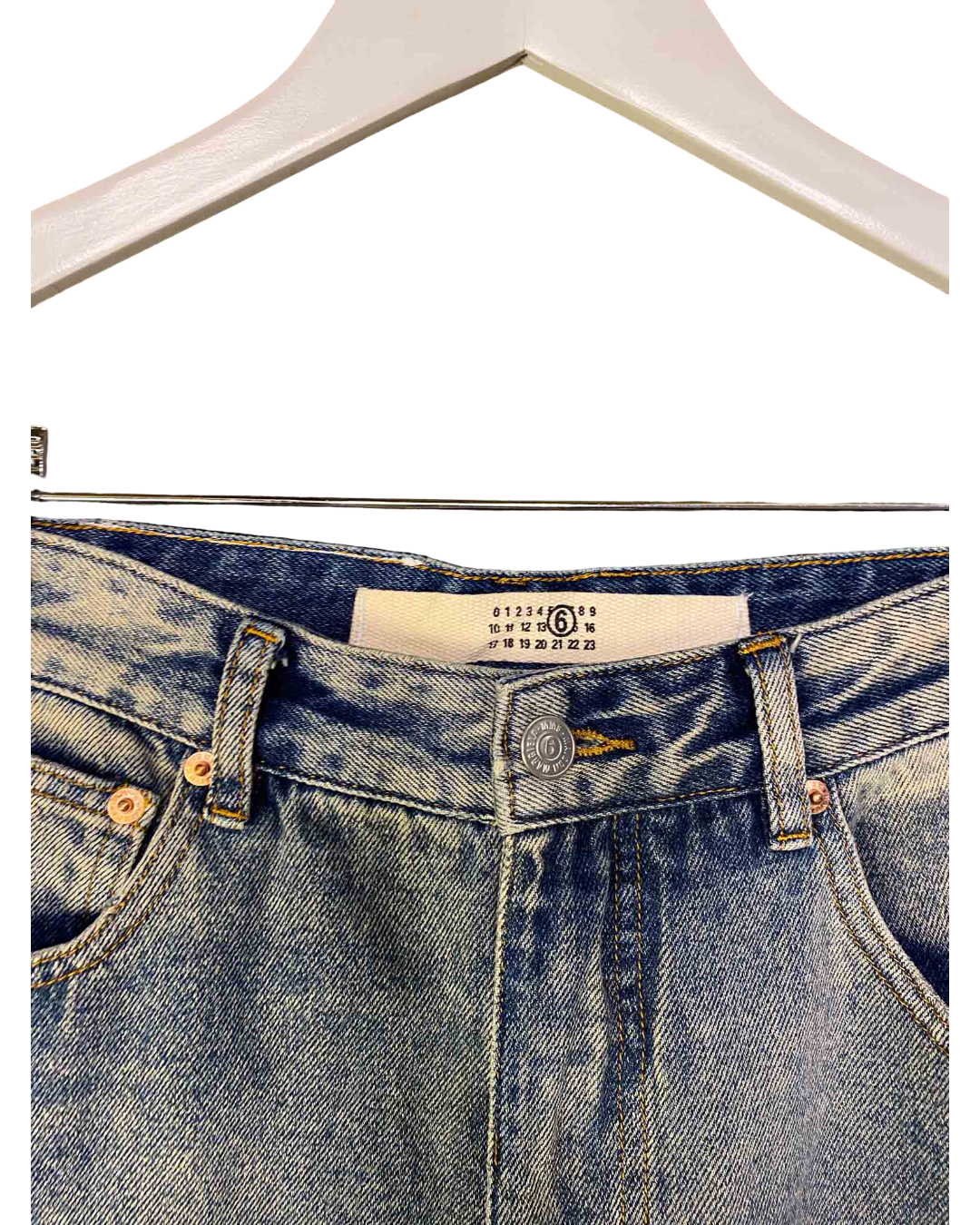 Size 26 | Maison Margiela Distressed Blue Flared Jeans