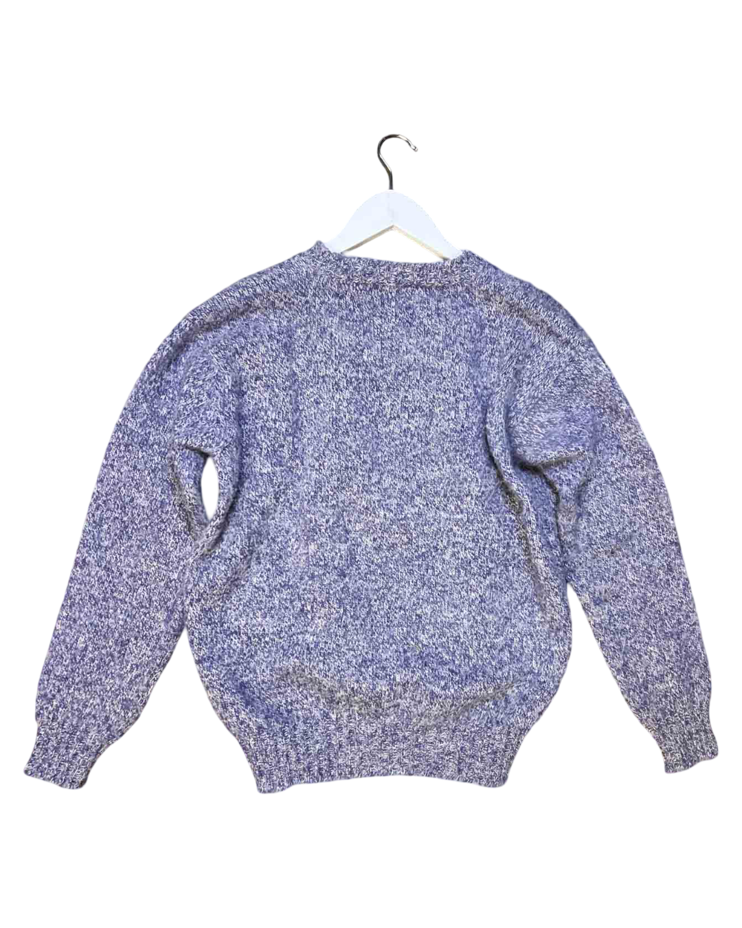Size S | Shaggy Bear Textured Purple Wool Crewneck Jumper