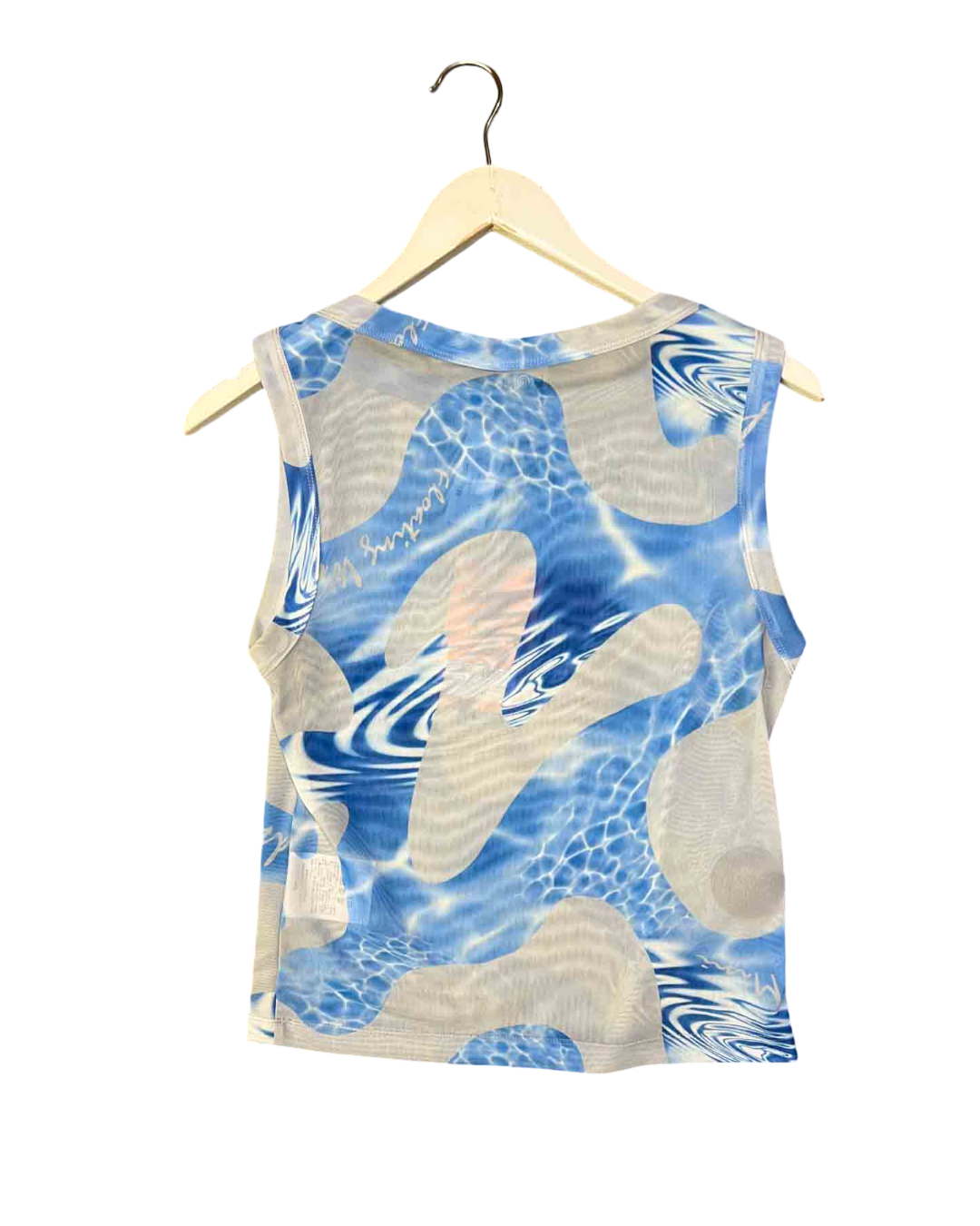 Size L | PAM Blue Patterned Mesh Top With Tags