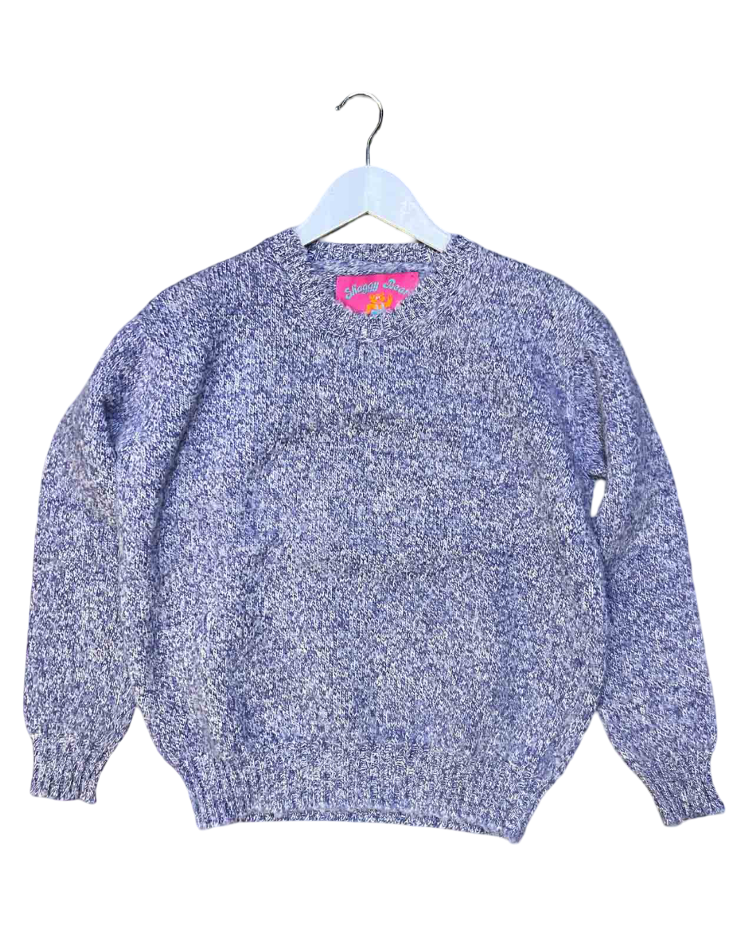 Size S | Shaggy Bear Textured Purple Wool Crewneck Jumper