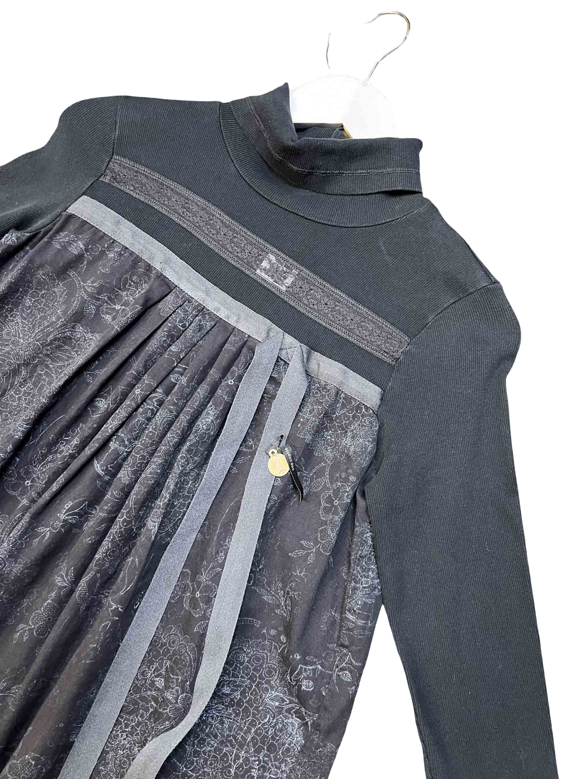 Size S | Cop Copine Black Babydoll Turtleneck Top