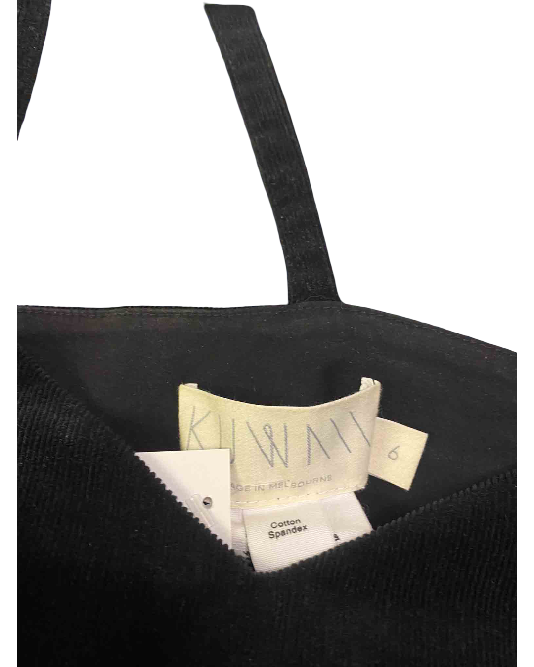 Size XS | Kuwaii Black Velvet Corduroy Crop Top