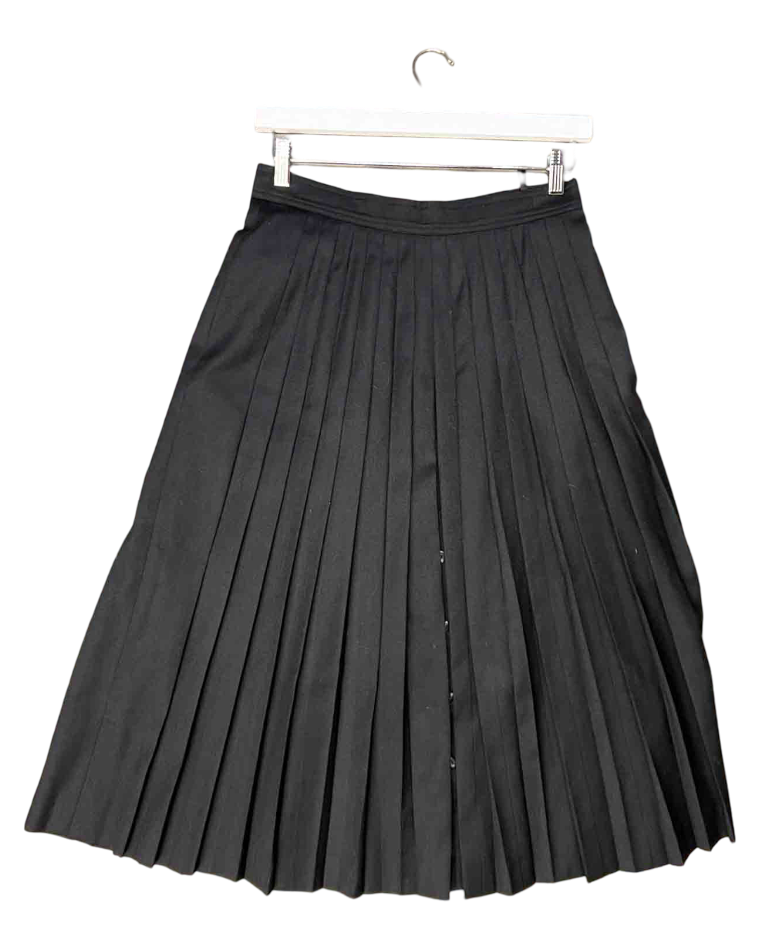 Size S/M | Bogner Black Wool Pleated Midi Skirt