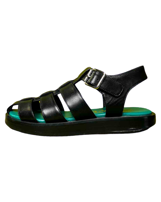 Size 36 | Radical Yes Black Leather Fisherman Sandal