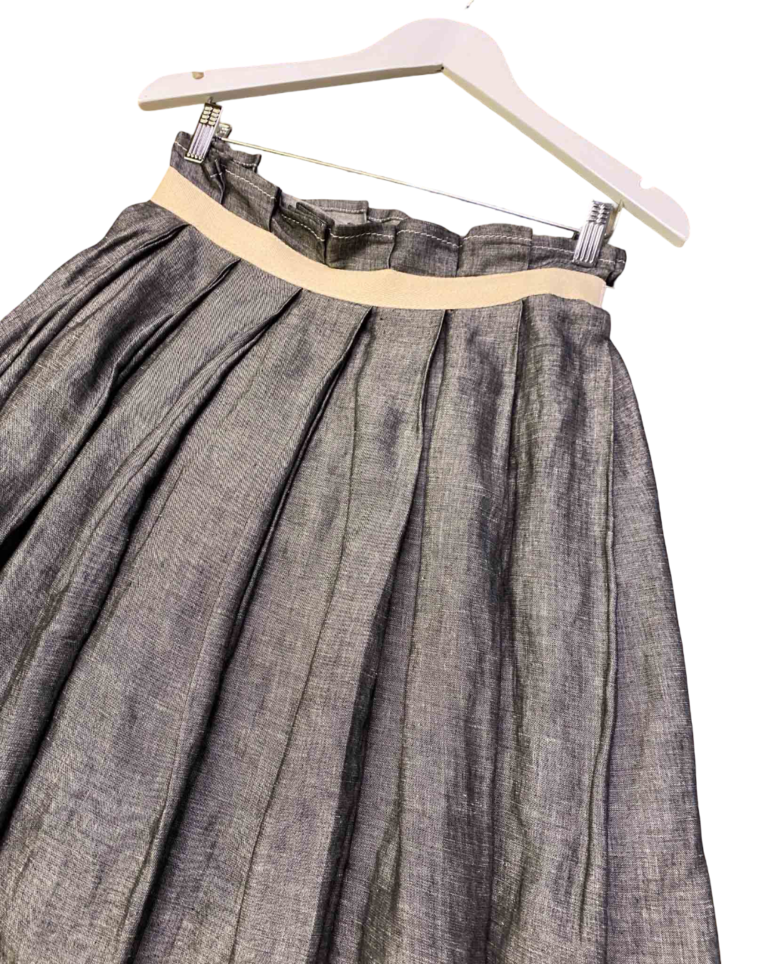 Size S | Comme des Garçons Tricot Grey Linen Pleated Skirt