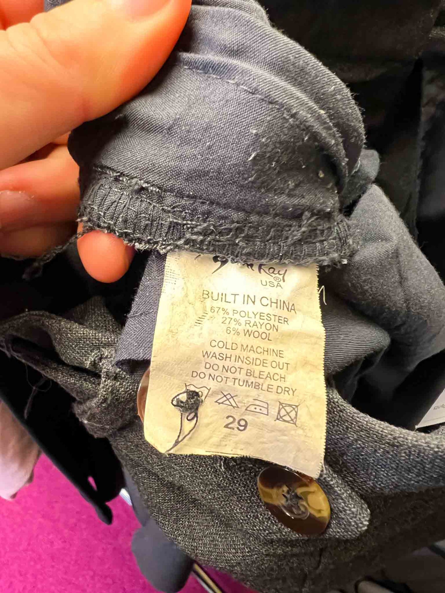 Size 29 | Stan Ray Grey Wool Blend Trousers