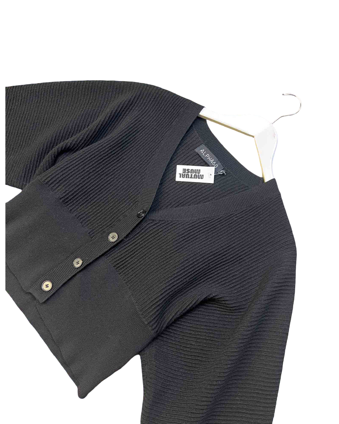 Size XS | Alpha60 Back Merino Wool Cropped Cardigan