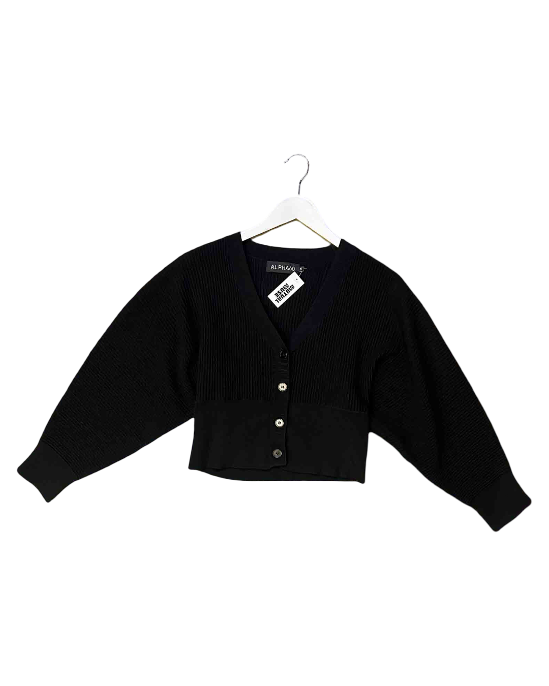 Size XS | Alpha60 Back Merino Wool Cropped Cardigan