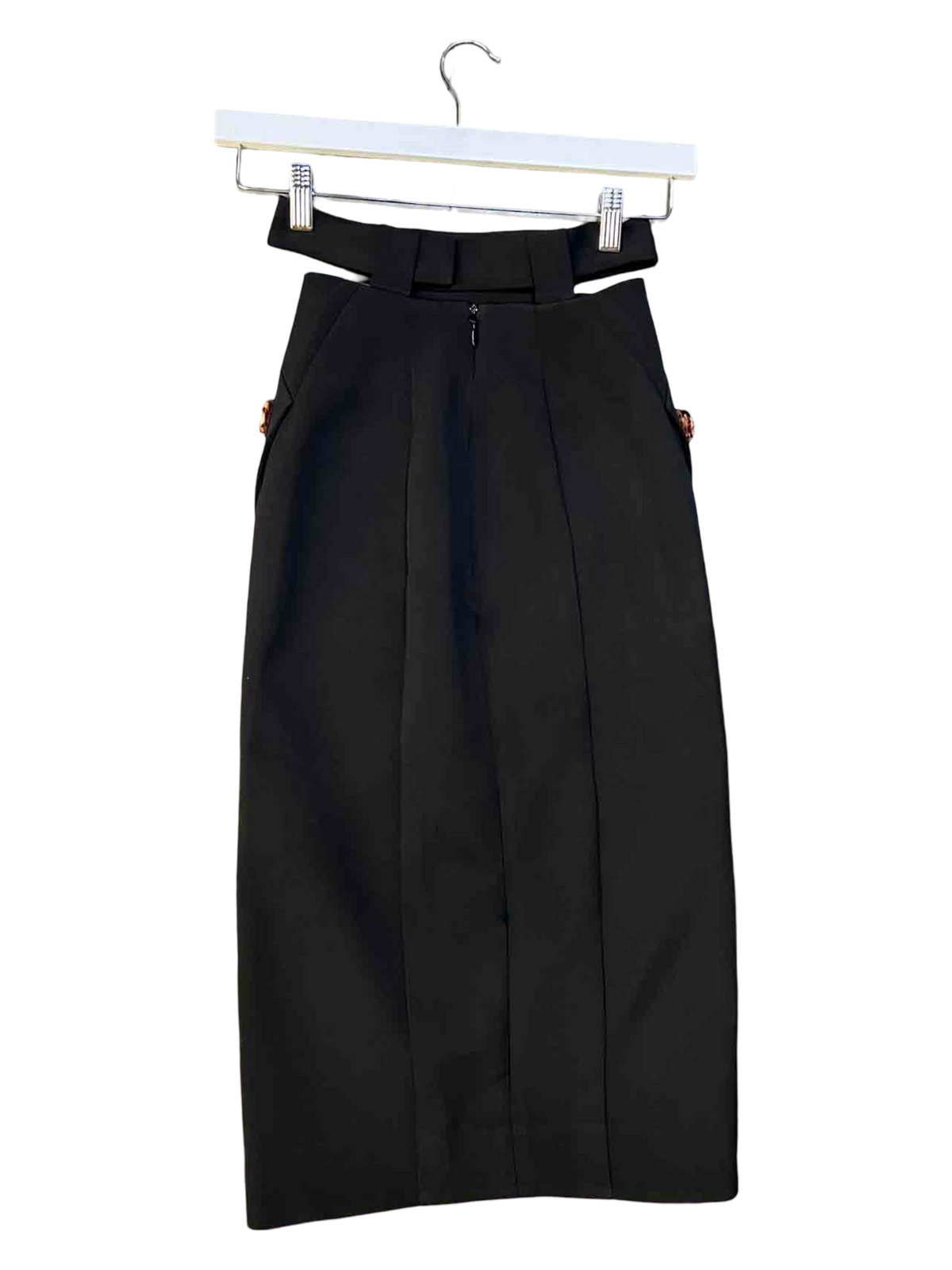 Size XS | Acler Black Tailored Midi Skirt