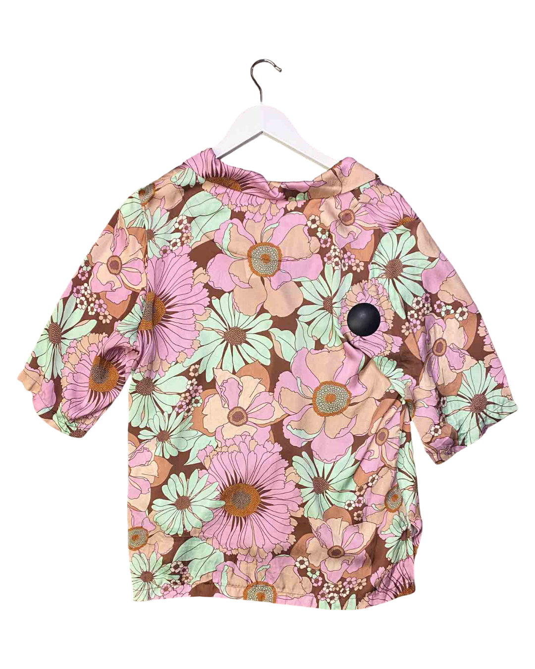 Size S |Arthur Pink Floral Silk Shirt