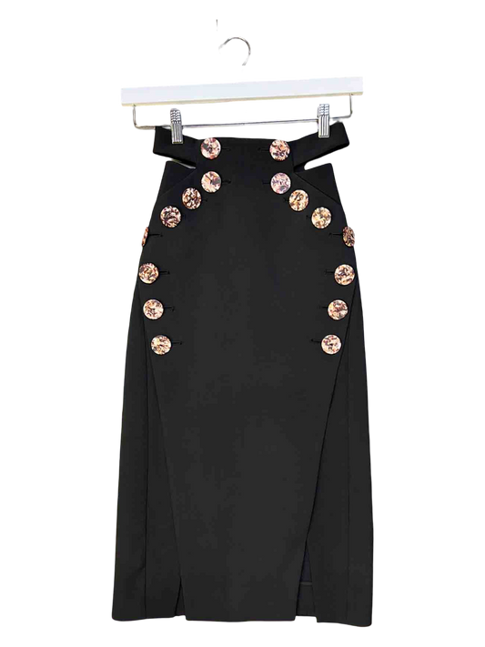 Size XS | Acler Black Tailored Midi Skirt