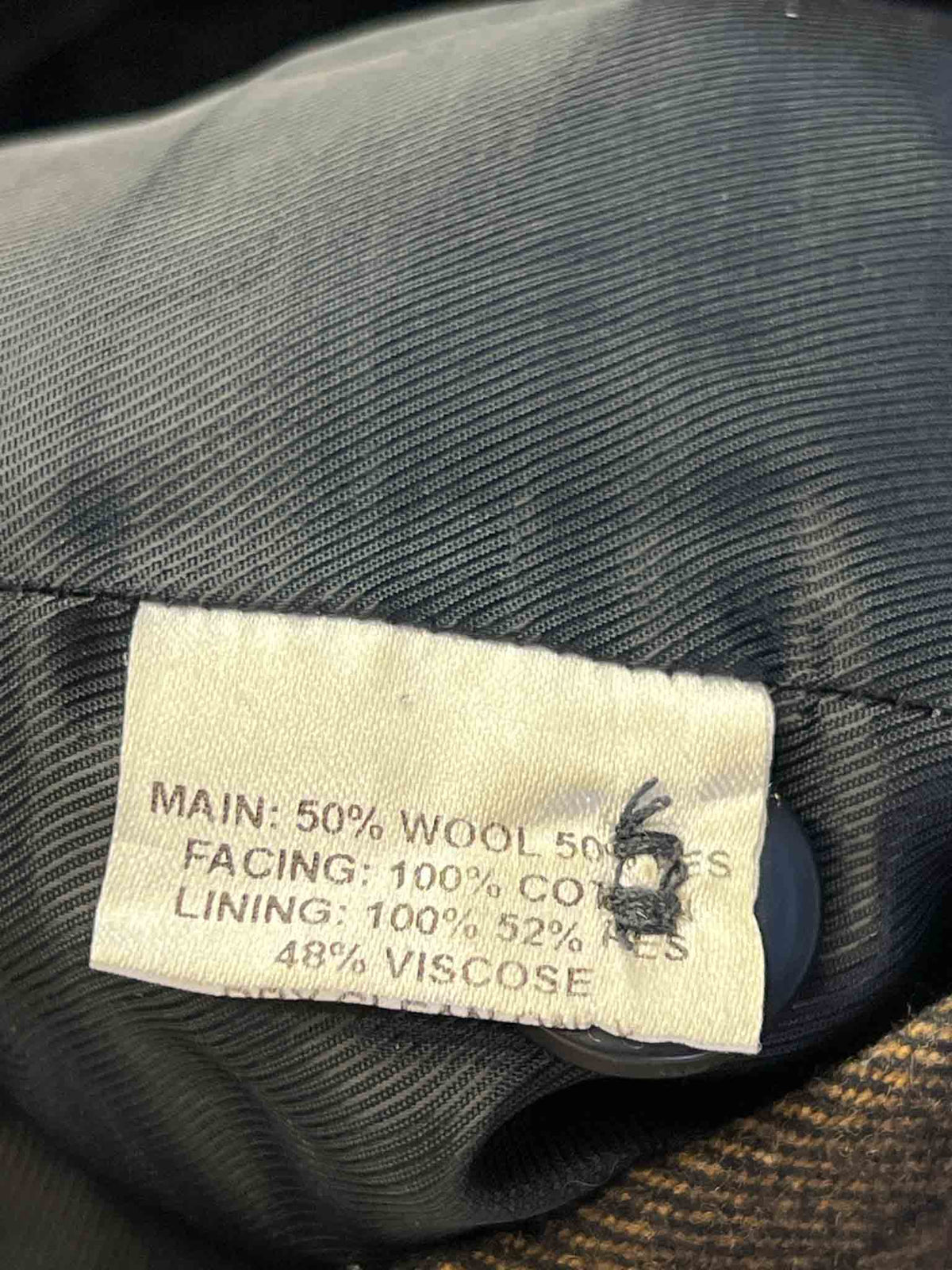 Size S | Alpha60 Black and Brown Check Wool Wideleg Pants