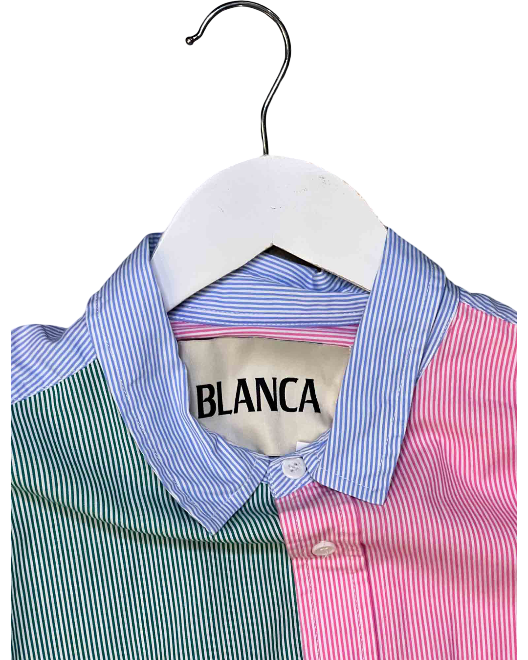 Size 8 (S) | Blanca Striped Colour-Block Cotton Oversized Shirt