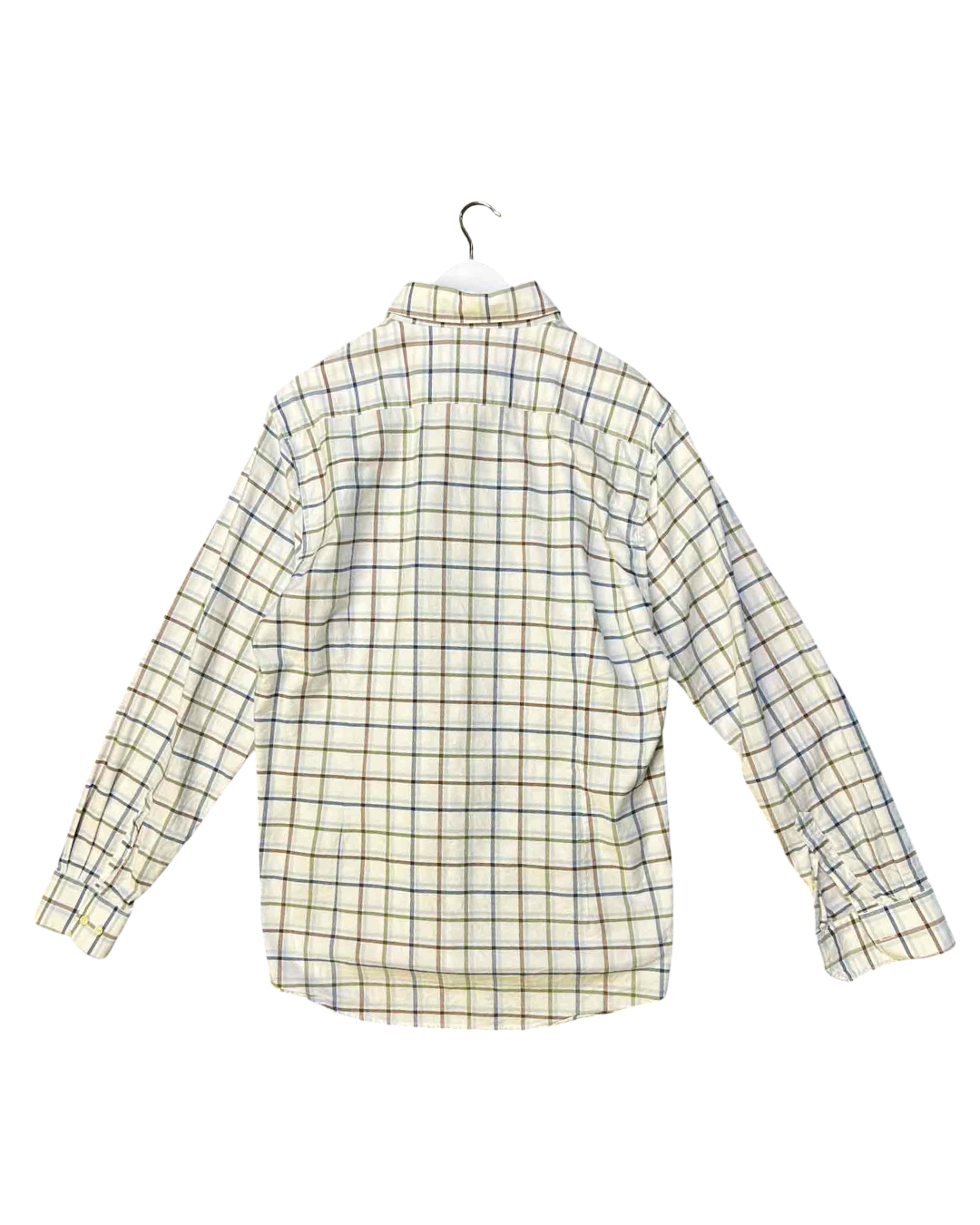 Size XL | Barbour White Check Cotton Long-Sleeve Shirt