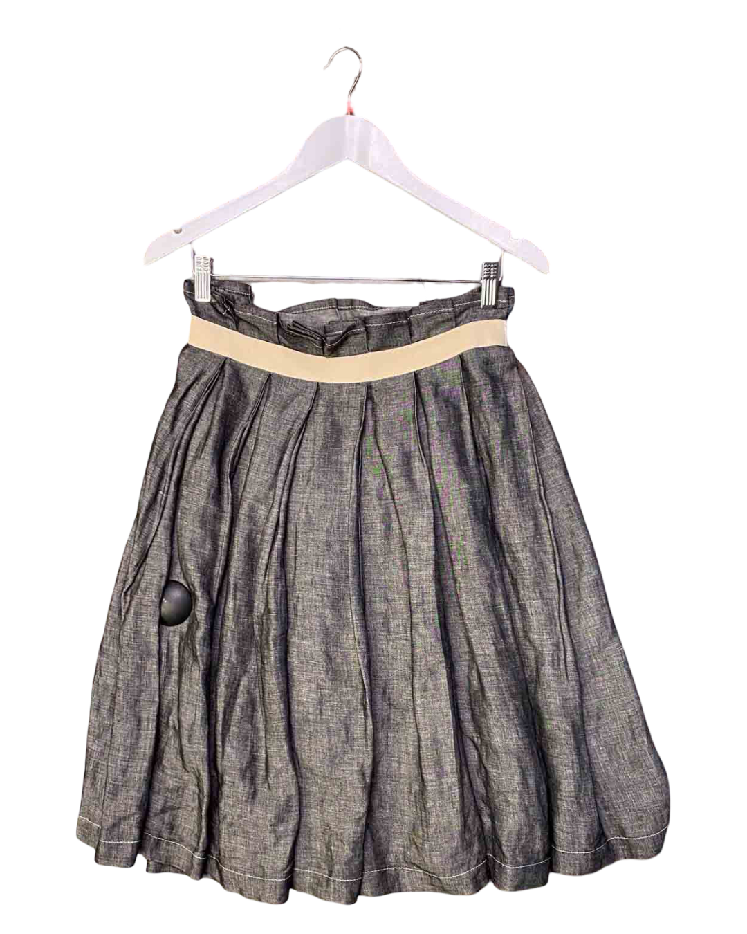 Size S | Comme des Garçons Tricot Grey Linen Pleated Skirt