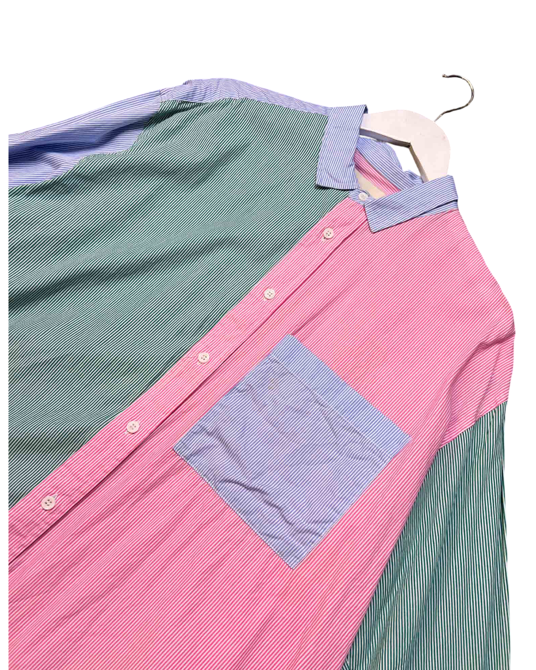 Size 8 (S) | Blanca Striped Colour-Block Cotton Oversized Shirt
