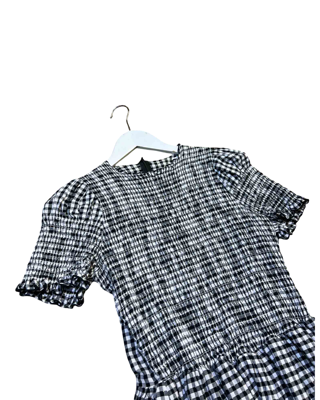 Size L | Apres Studio Gingham Bubble Mini Dress