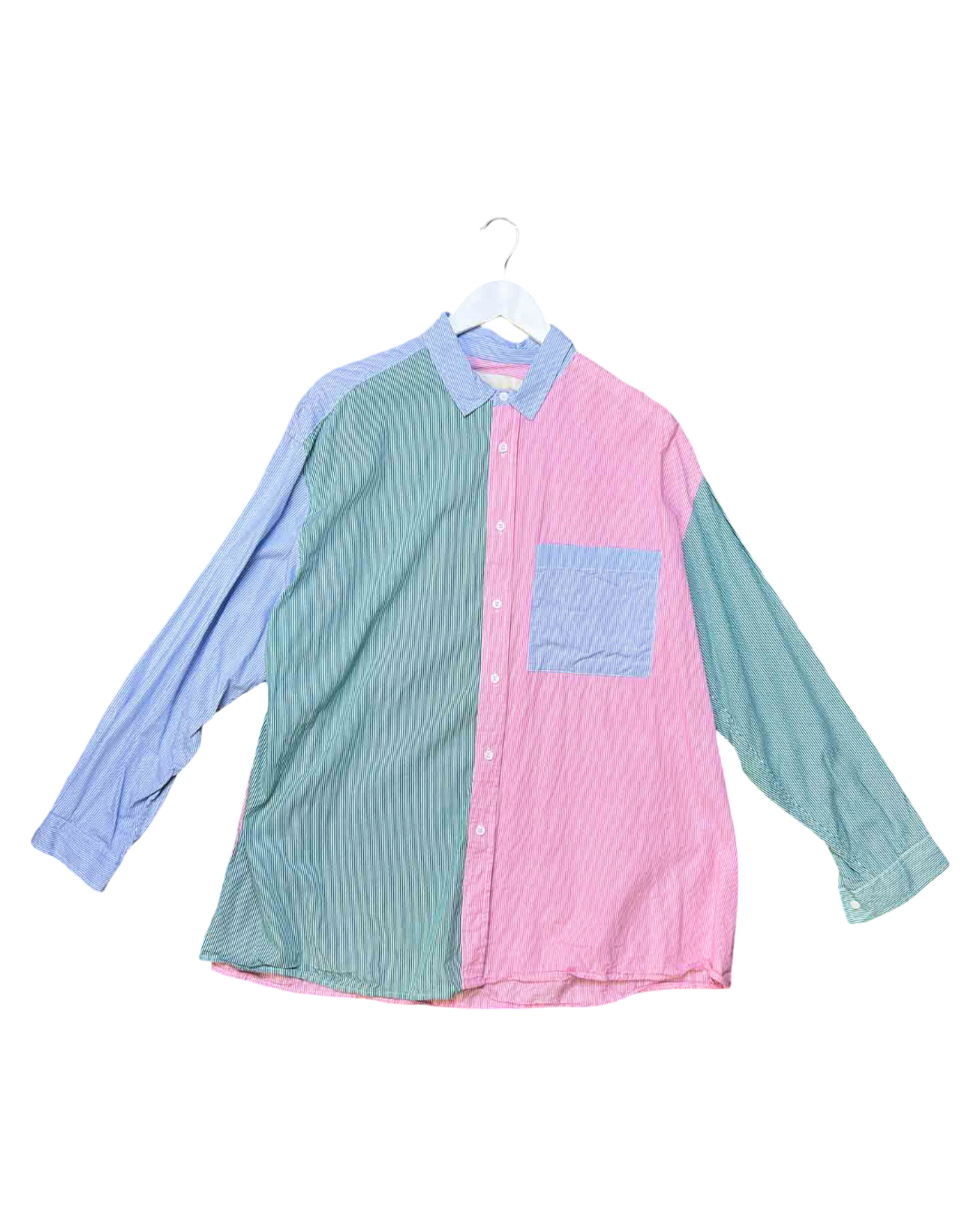 Size 8 (S) | Blanca Striped Colour-Block Cotton Oversized Shirt