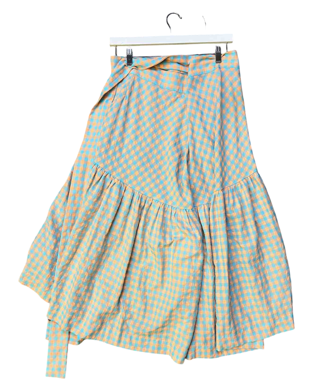 Size 5 (XXL) | OBUS Cotton Blend Gingham Wrap Skirt