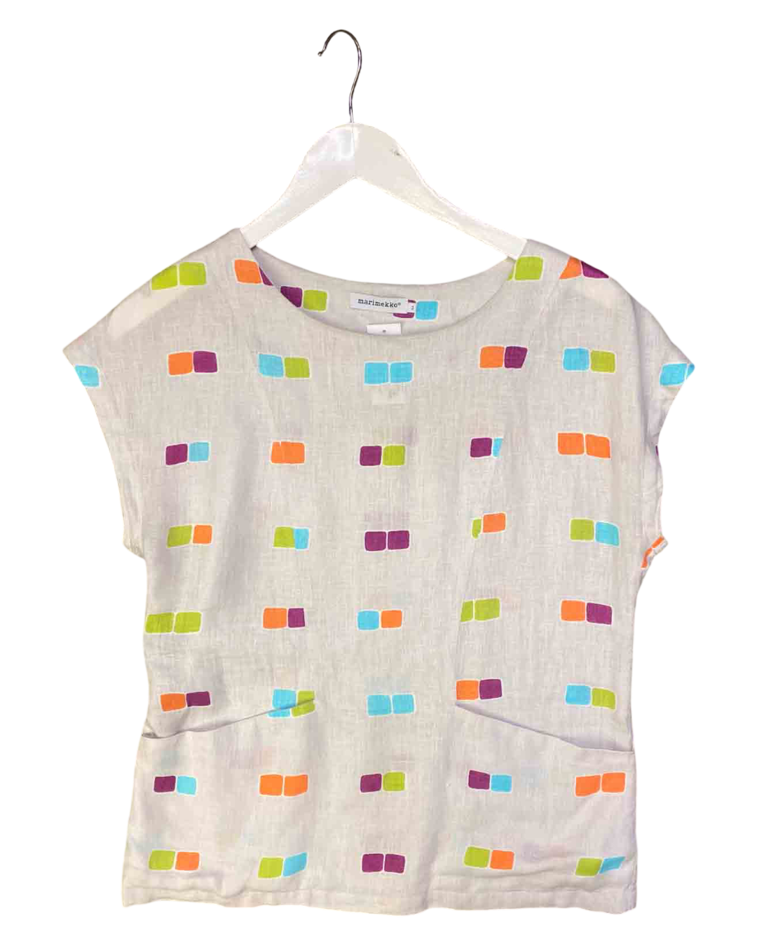 Size XS | Marimekko Grey Linen Smock Top