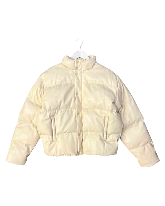 Size S | Mother The Drop Pillow Talk Faux-Leather Puffer Jacket