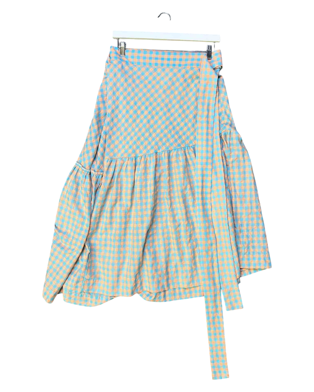 Size 5 (XXL) | OBUS Cotton Blend Gingham Wrap Skirt