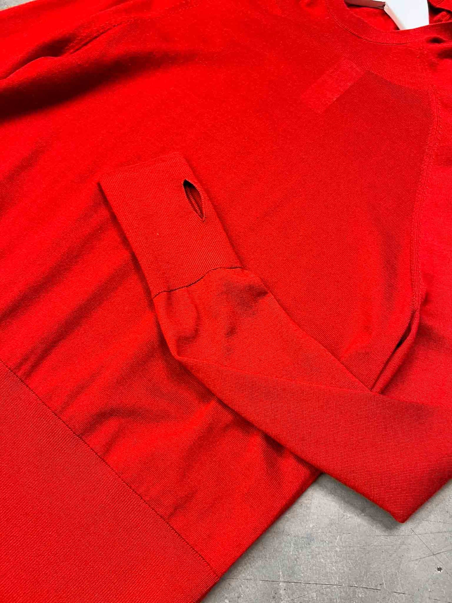 Size S | COS Red Wool Hooded Knit Jumper