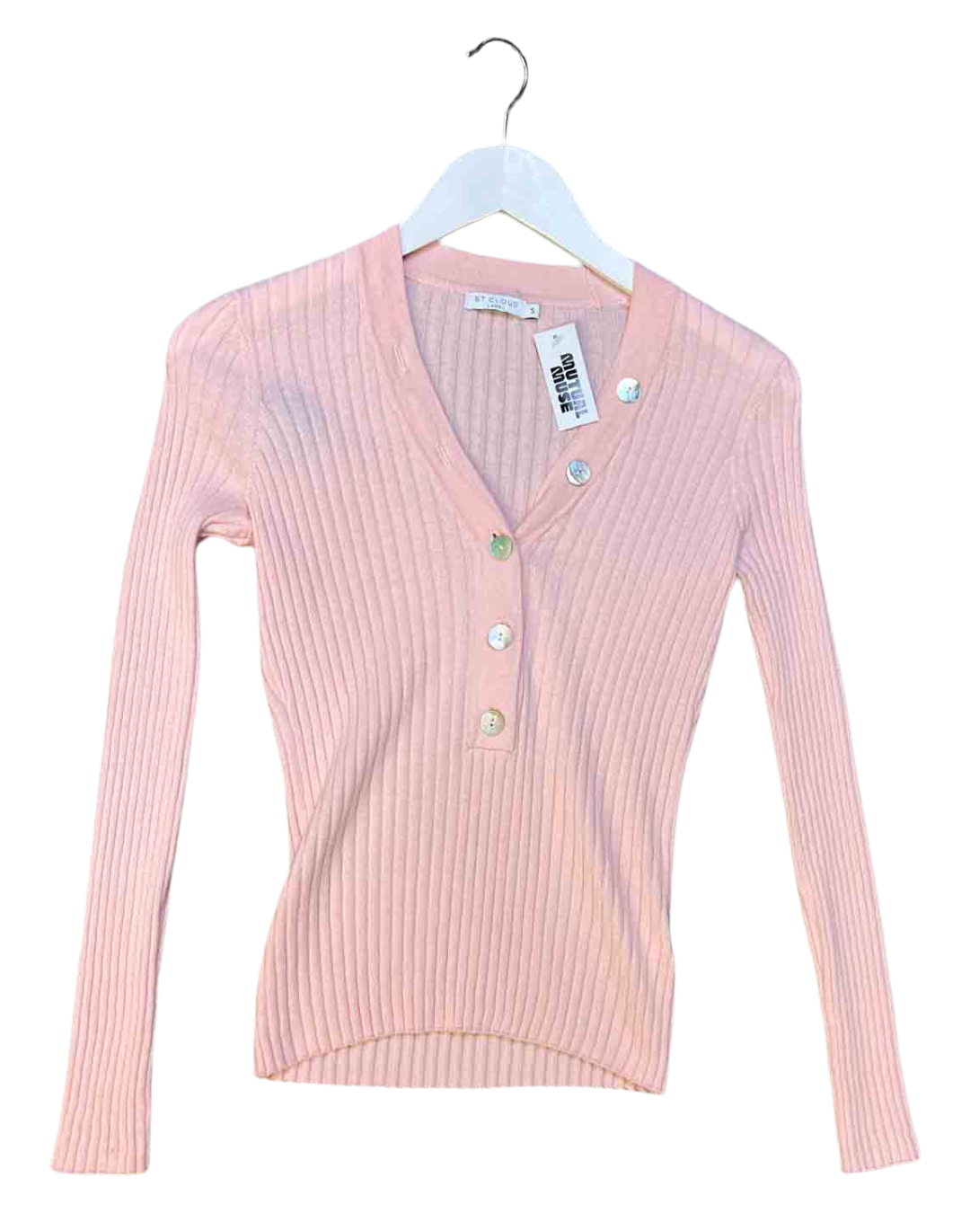 Size S | St Cloud Ribbed Knit Henley Top