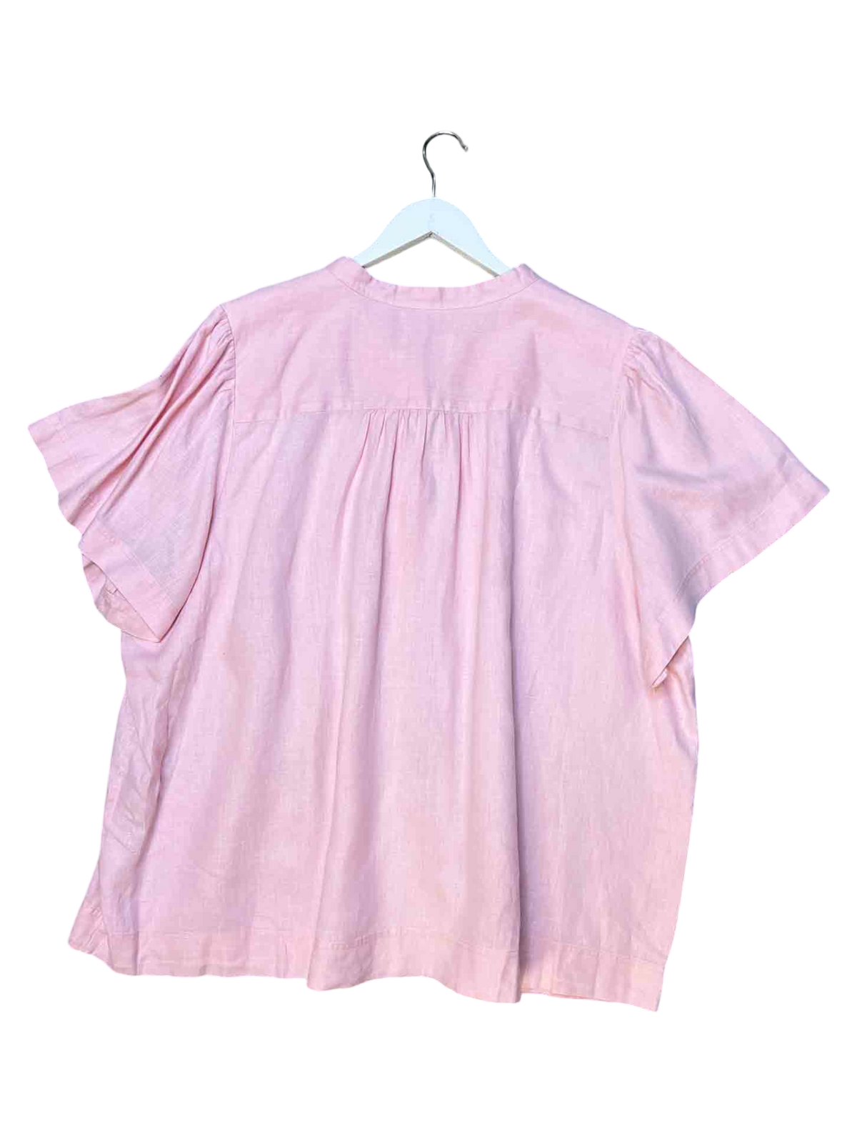 Size 22 (5XL) | Commonry Pink Linen Pintuck Top