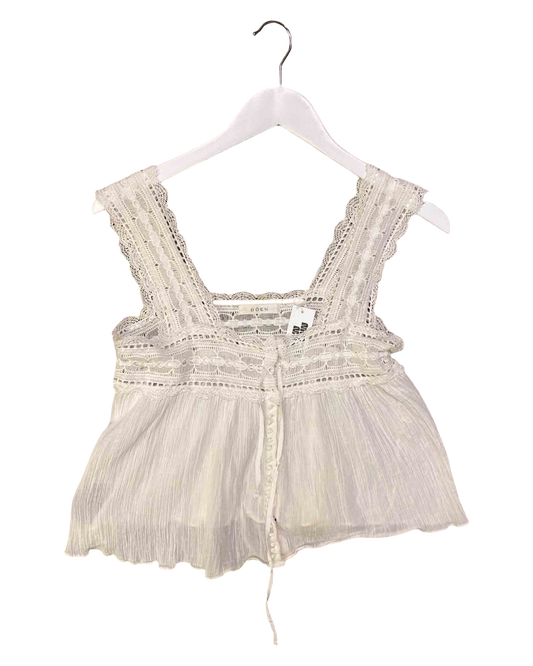 Size XS | Dôen White Lace Vera Camisole Top