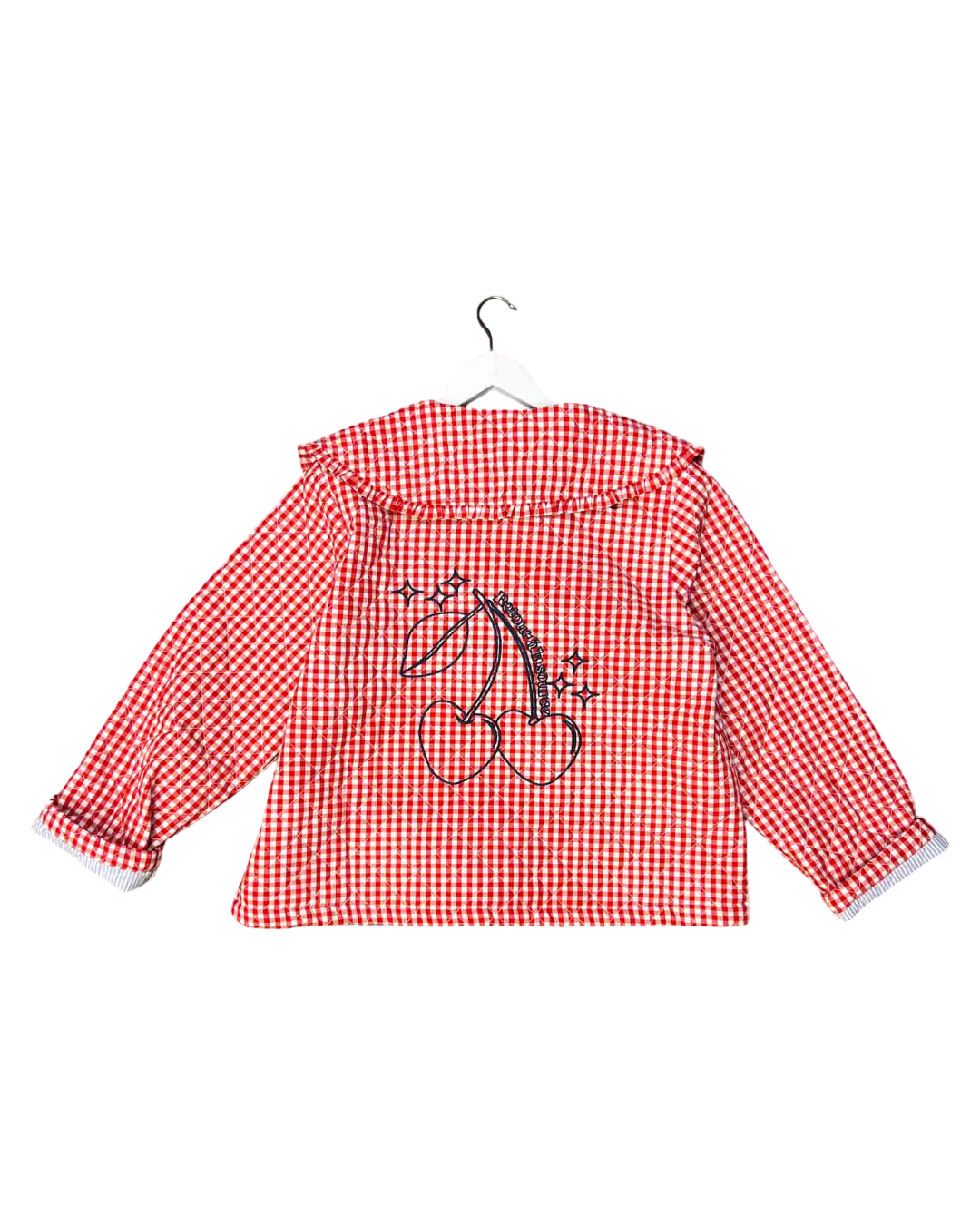 Size 40 (M) | Sofie Schnoor Cotton Svanasw Red Quilted Gingham Jacket