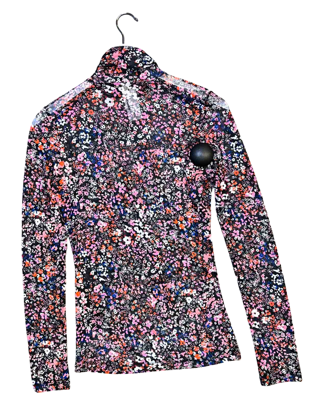 Size 2 (M) | Maje Floral Mesh Long-Sleeve Top