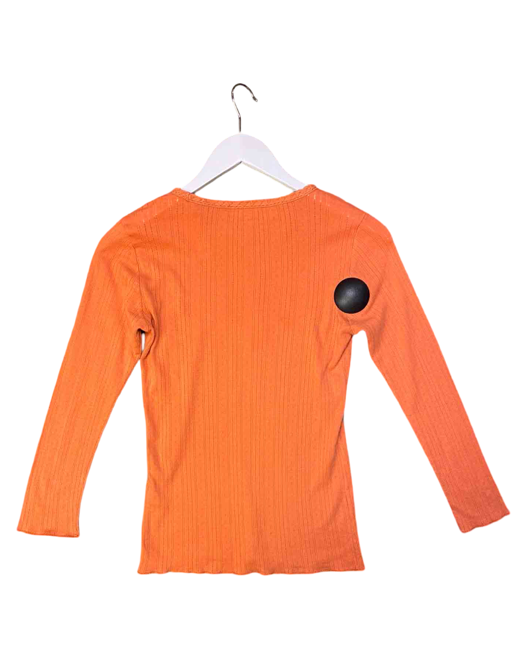 Size S |  Dôen Orange Pointelle Knit Top