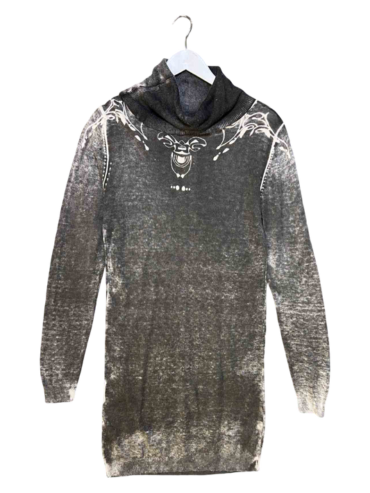 Size 2 (M) | Cop Copine Grey Knitted Mini Dress