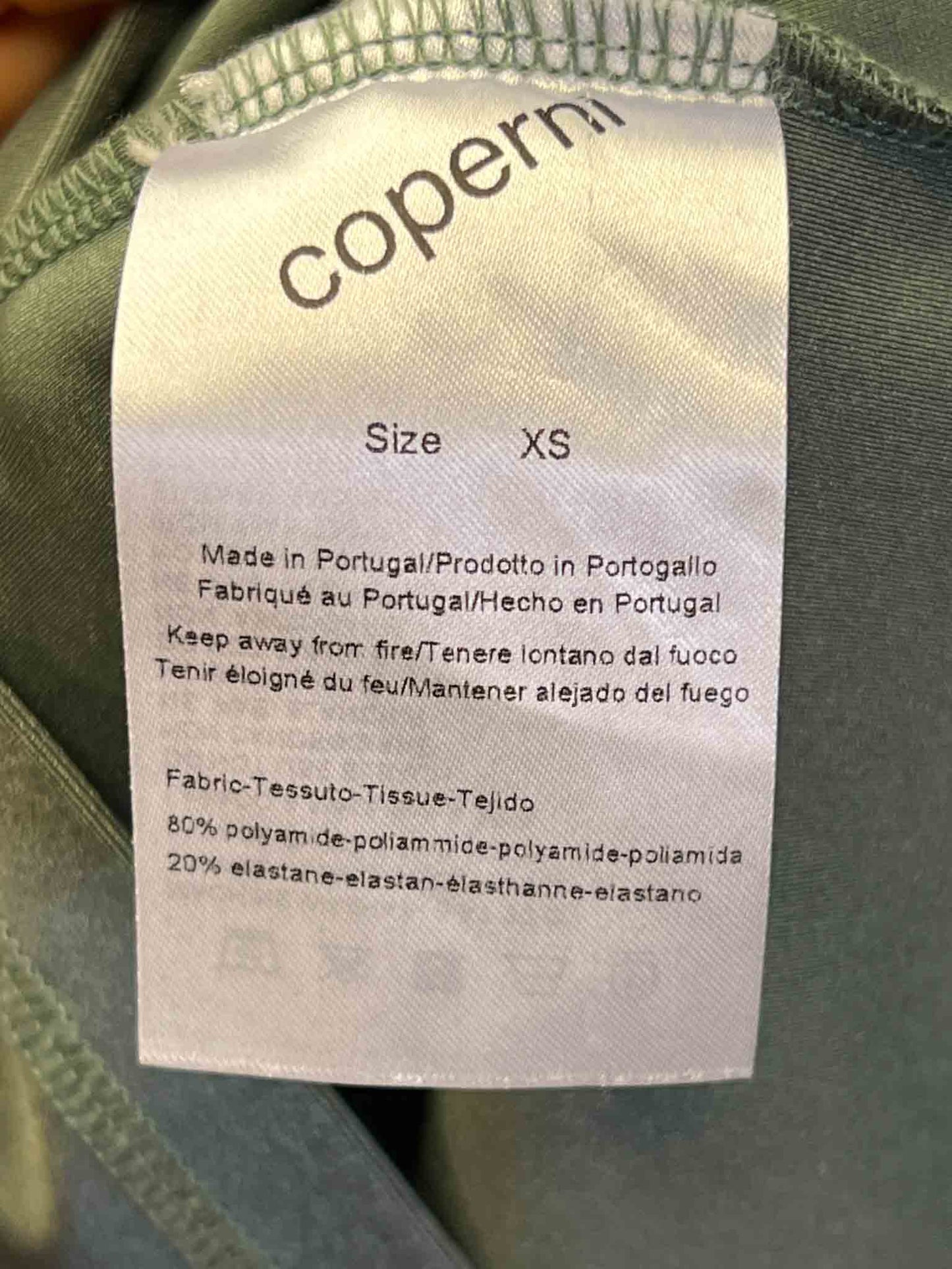 Size XS | Coperni Metallic Sage Fitted Turtle Neck Top