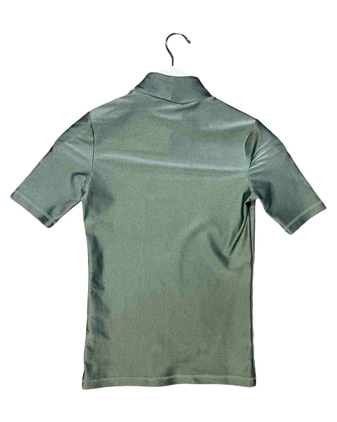Size XS | Coperni Metallic Sage Fitted Turtle Neck Top