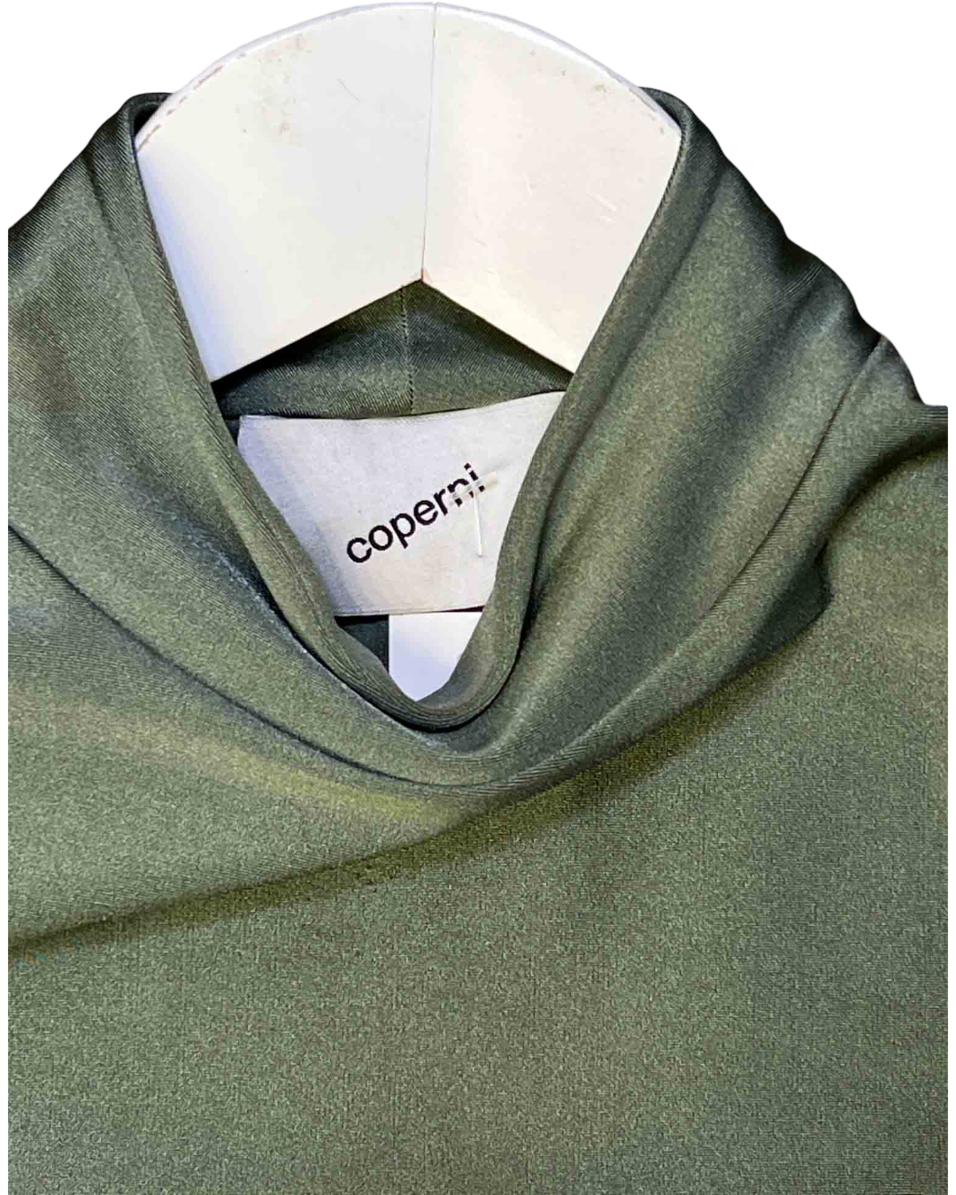 Size XS | Coperni Metallic Sage Fitted Turtle Neck Top