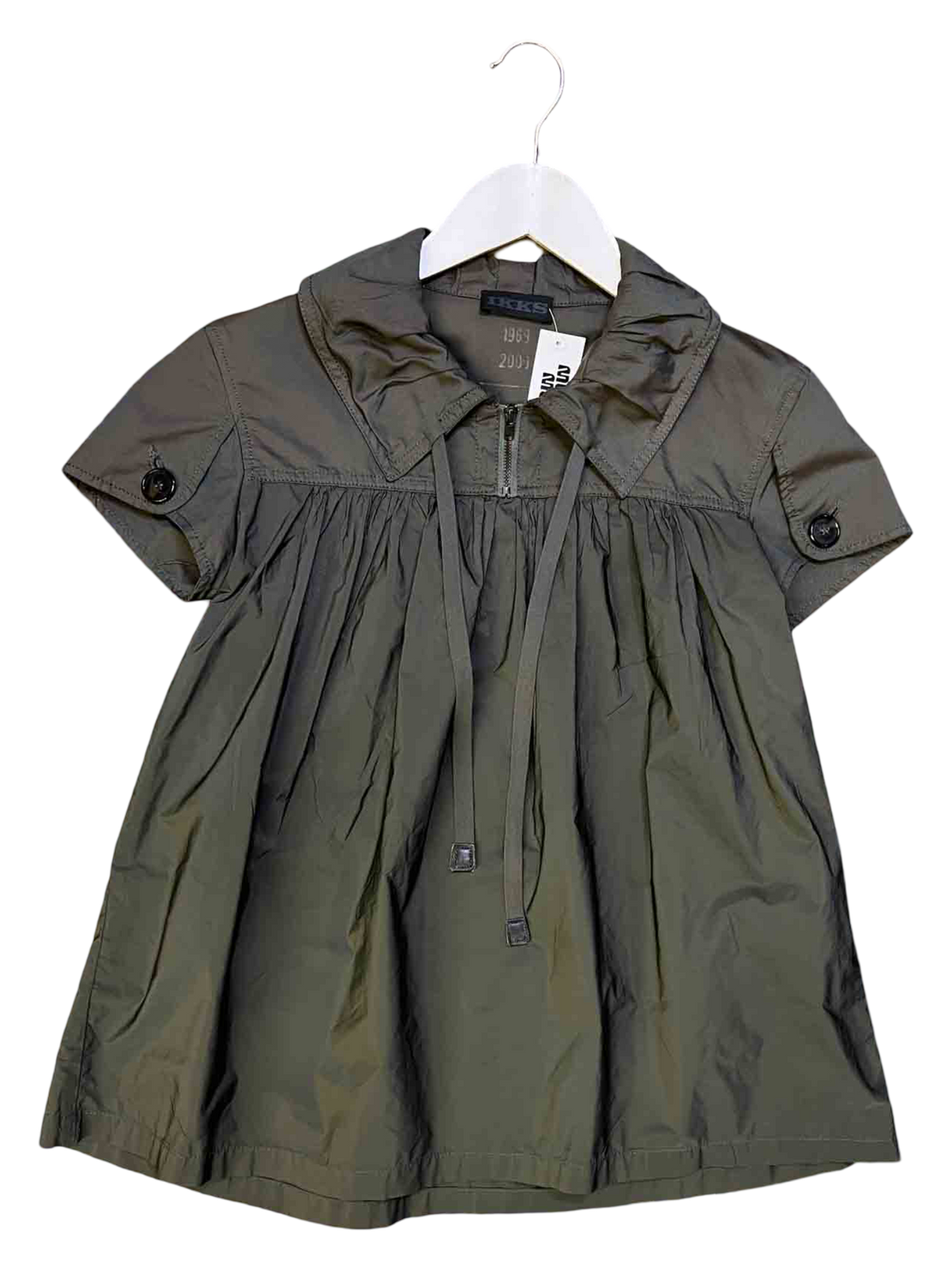 Size 38 (S) | IKKS Dark Grey Meatllic Babydoll Top