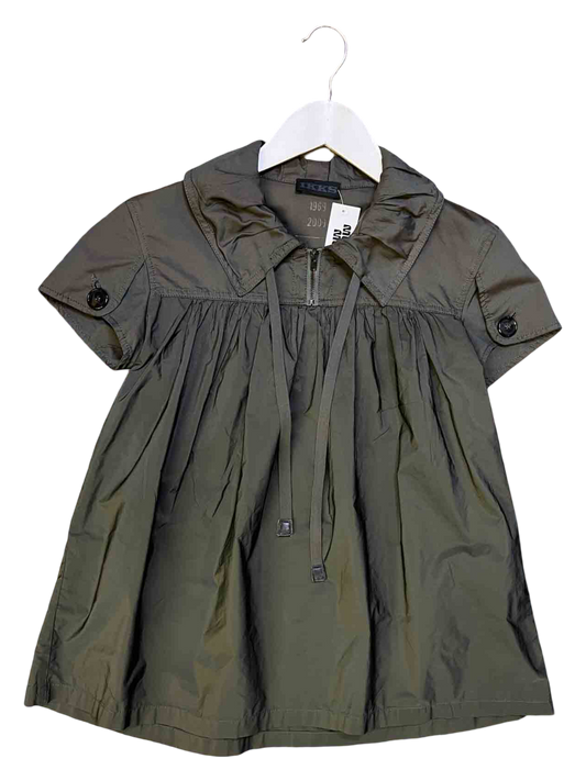 Size 38 (S) | IKKS Dark Grey Meatllic Babydoll Top