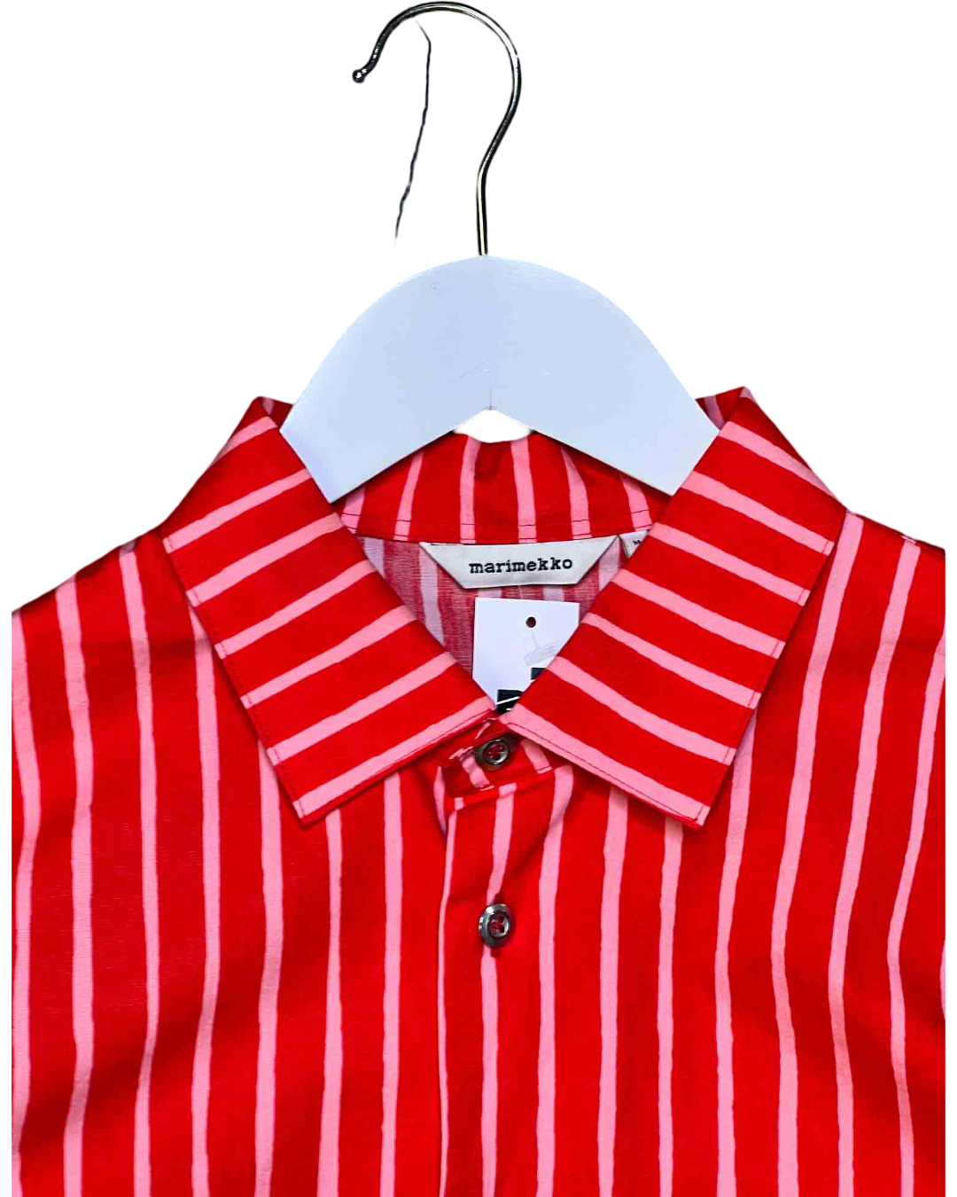 Size M | Marimekko Red Striped Cotton Shirt