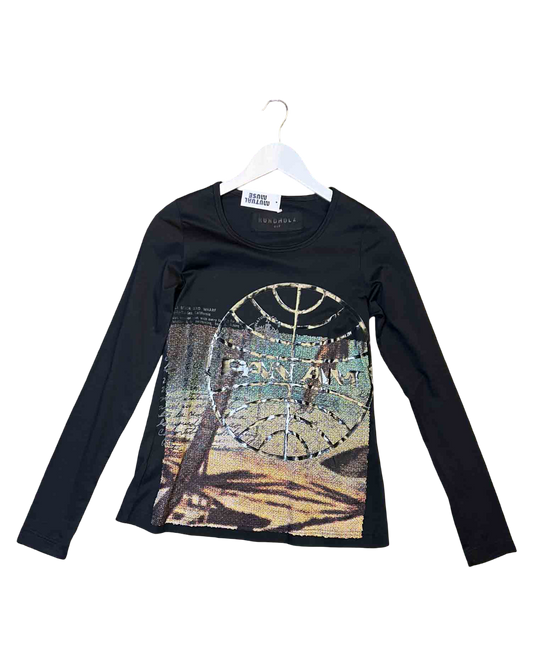 Size S | Rundholz Dip black Waikiki Print T-shirt