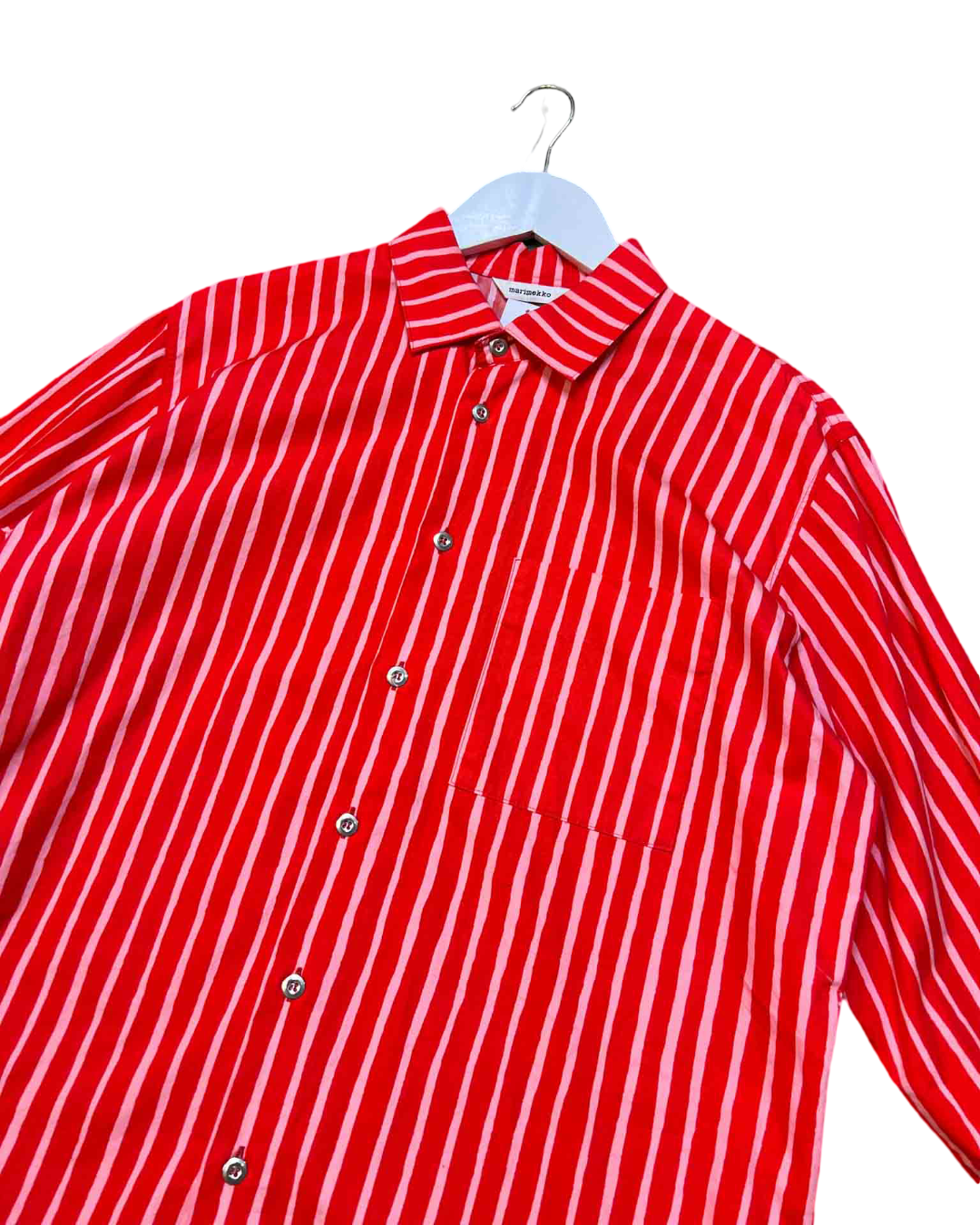Size M | Marimekko Red Striped Cotton Shirt