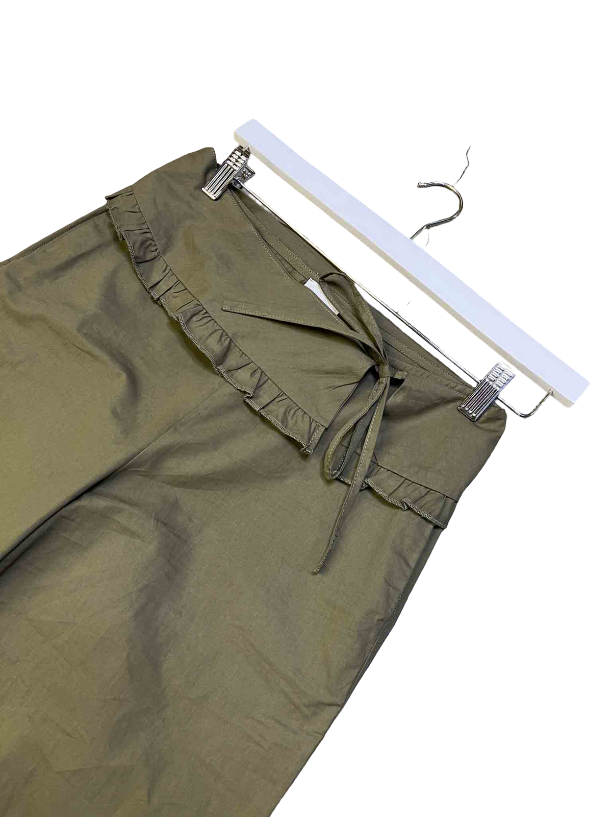 Size XS | Deiji Studios Green Organic Cotton Ruffle Pants